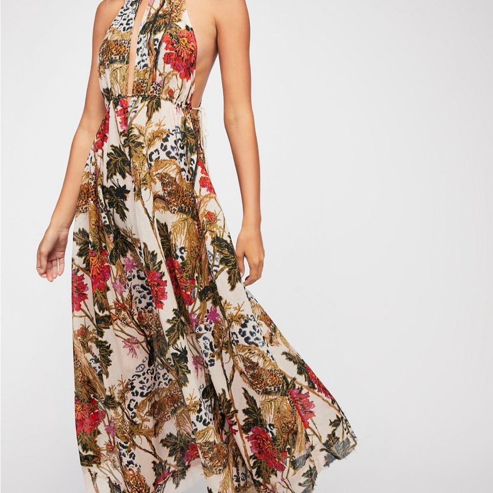 ISO don’t buy! Free People Head in the Clouds Maxi Dress in white multi